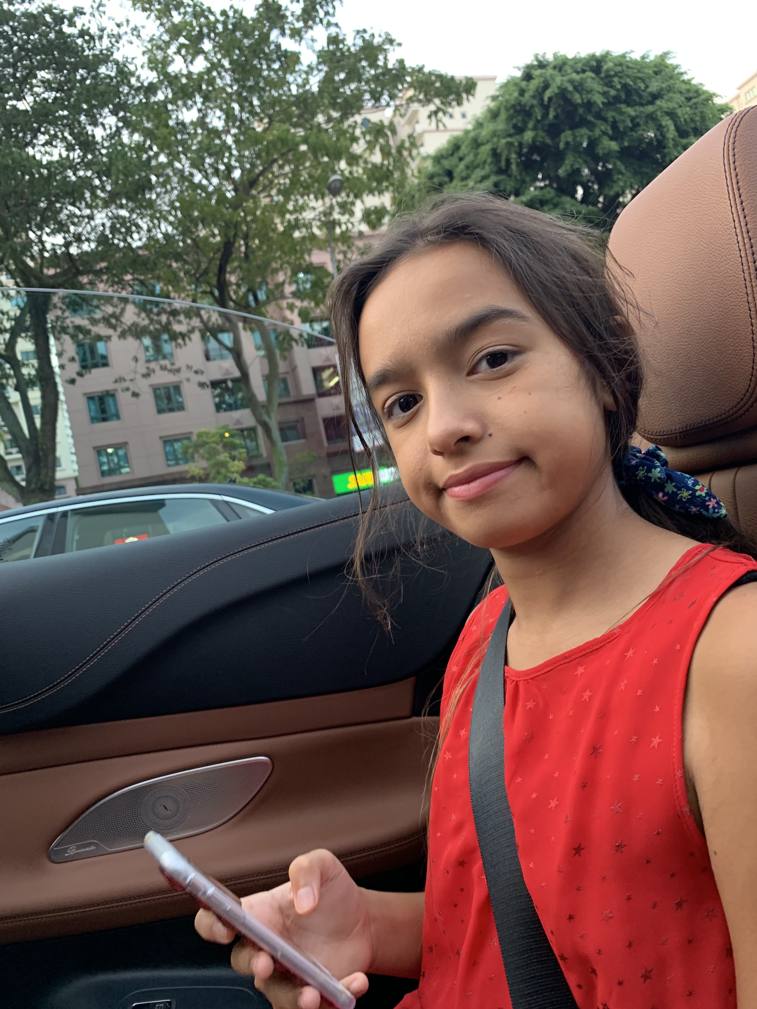 First ride in mother's car
